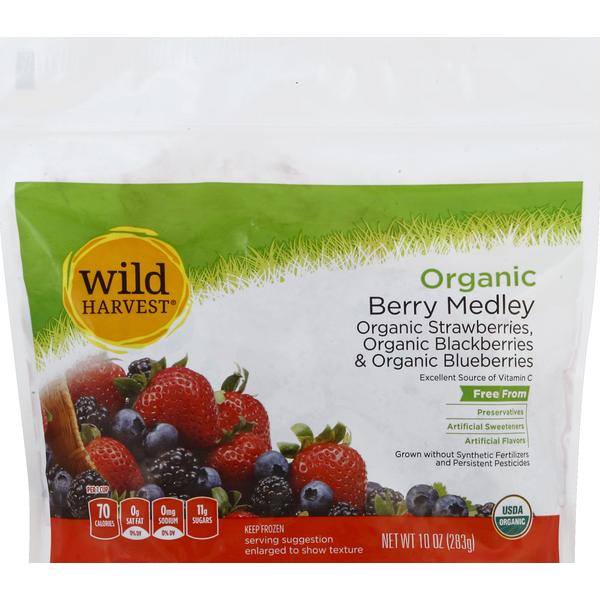 Frozen Produce Wild Harvest Berry Medley, Organic, Strawberries, Blackberries, Blueberries hero