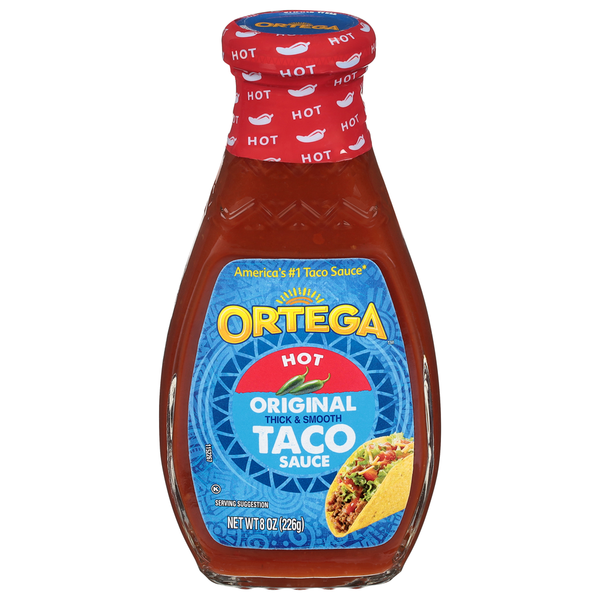 Latino Foods Ortega Taco Sauce, Original, Hot hero