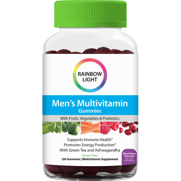 Rainbow Light Men’s Multivitamin Supplement, Raspberry Blackberry Flavored Gummies hero