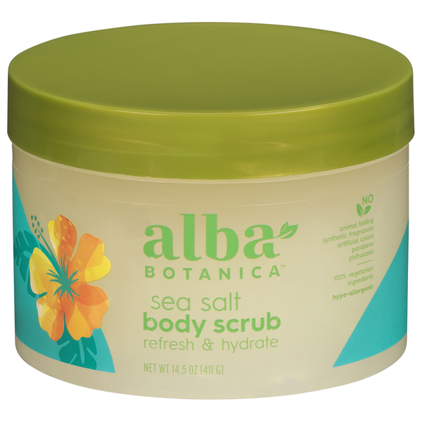 Body Care | Lotion, Sunscreen Alba Botanica Body Scrub, Sea Salt, Refresh & Hydrate hero