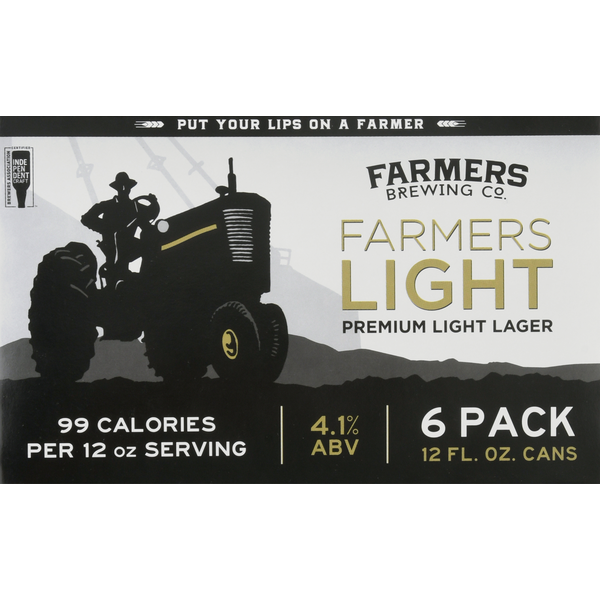 Beers & Coolers Farmers Brewing Co. Beer, Premium Light Lager, Farmers Light, 6 Pack hero