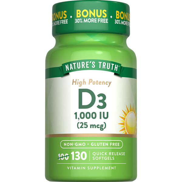 Vitamins & Supplements Nature's Truth Vitamin D3 Softgel hero