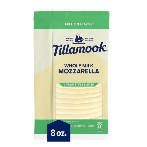 Tillamook Farmstyle Whole Milk Mozzarella Slices hero