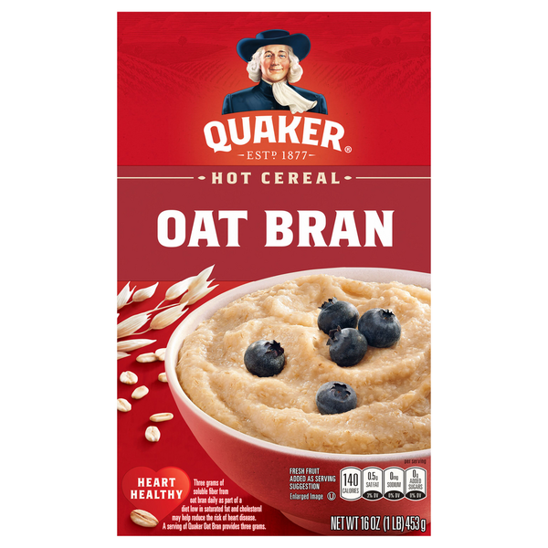 Hot Cereal & Pancake Mixes Quaker Cereal, Hot, Oat Bran hero