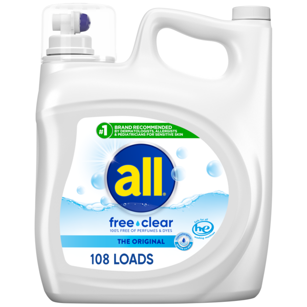 Laundry all Liquid Laundry Detergent Free Clear for Sensitive Skin, 108 Loads hero