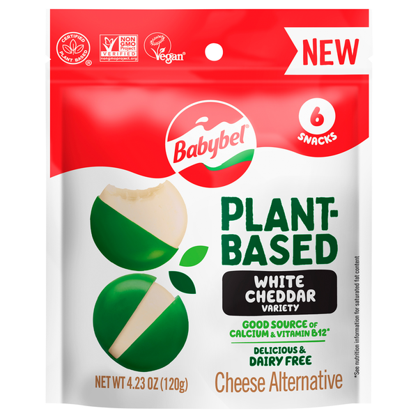 Babybel Cheese Alternative, Plant-Based, White Cheddar Variety hero