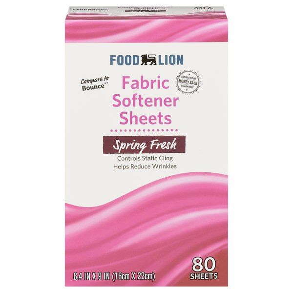 Laundry Food Lion Fabric Softener Sheets, Spring Fresh hero