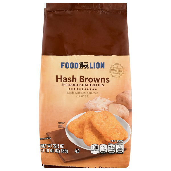 Frozen Breakfast Food Lion Potato Patties, Hash Browns, Shredded hero