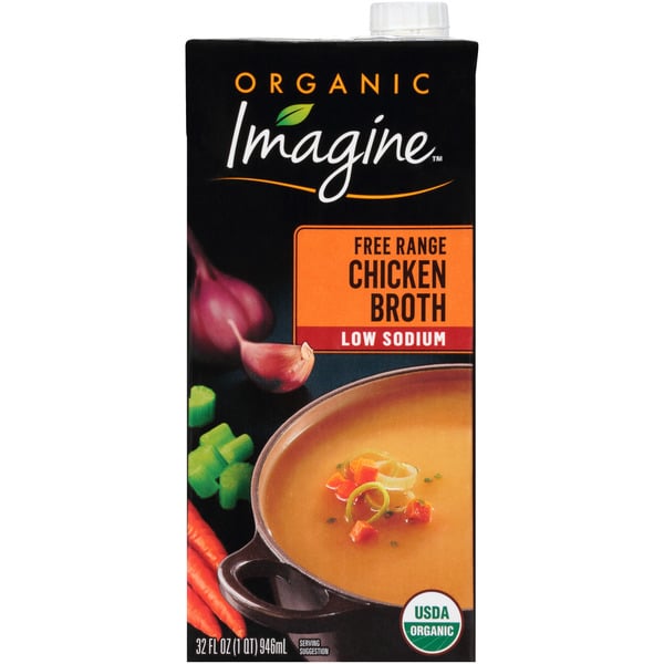 Soup, Broth & Bouillon Imagine Organic Low Sodium Free Range Chicken Broth hero