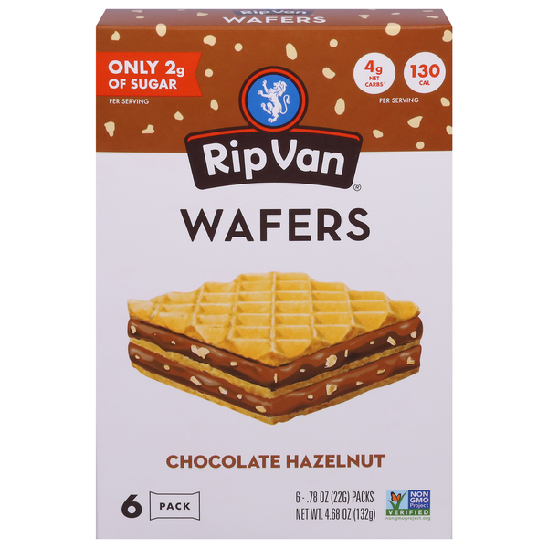 Candy & Chocolate Rip Van Wafels Wafers, Chocolate Hazelnut, 6 Pack hero