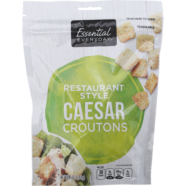 Salad Dressing & Toppings Essential Everyday Croutons, Caesar, Restaurant Style hero