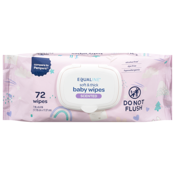 Diapers & Wipes Equaline Baby Wipes, Soft & Thick, Scented hero