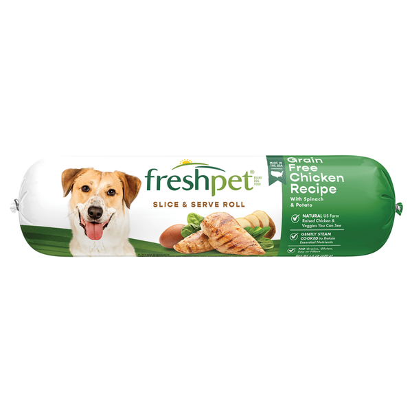 Dog Food Freshpet Dog Food, Grain Free, Chicken Recipe, Slice & Serve Roll hero