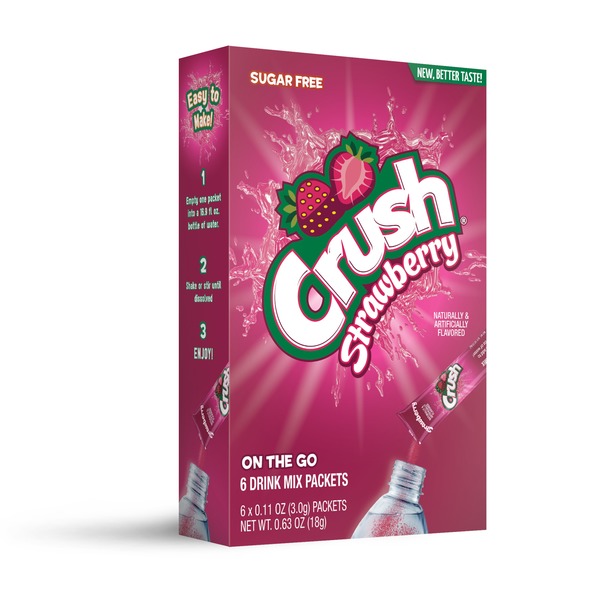 Cocoa & Drink Mixes Crush Drink Mix, Sugar Free, On the Go, Strawberry hero