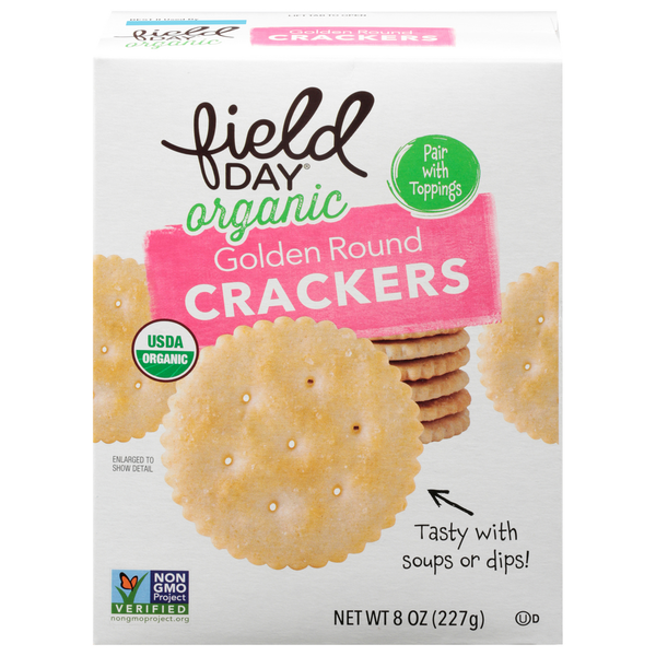 Crackers FIELD DAY Crackers, Organic, Golden Round hero