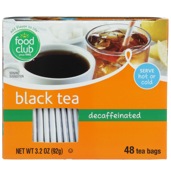 Tea Food Club Black Decaffeinated Tea Bags hero