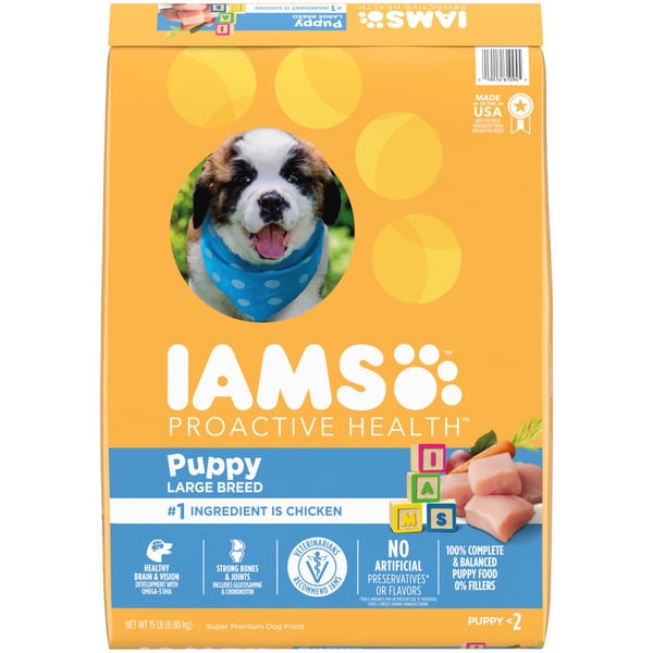 Dog Food IAMS Proactive Health Smart Puppy Large Breed Dry Dog Food with Real Chicken hero