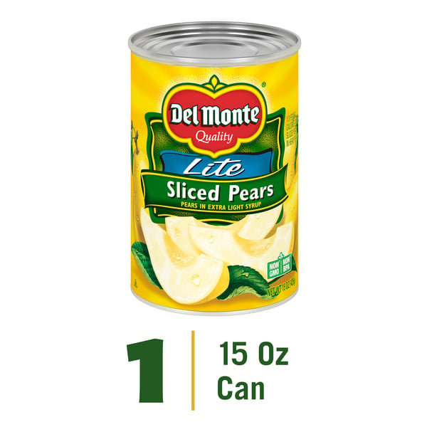 Canned/Jarred Fruits Del Monte Pears, Lite, Sliced hero