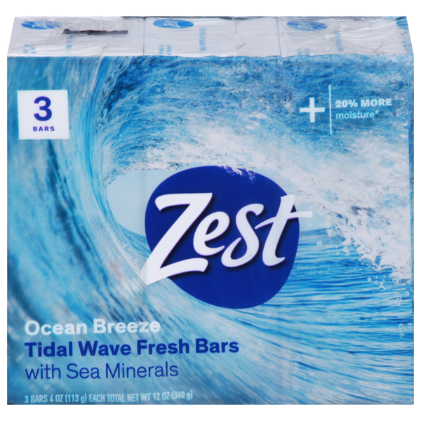 Body Lotions & Soap Zest Fresh Bars, Ocean Breeze, Tidal Wave hero