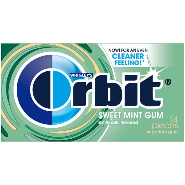 Mint & Gum Orbit Gum Sweet Mint Sugar Free Chewing Gum Single Pack hero