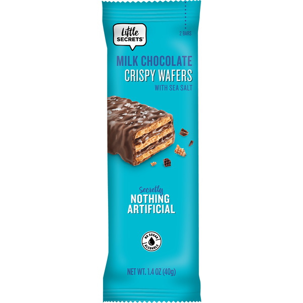 Crackers Little Secrets Chocolates Milk Chocolate, Crispy Wafers with Sea Salt hero