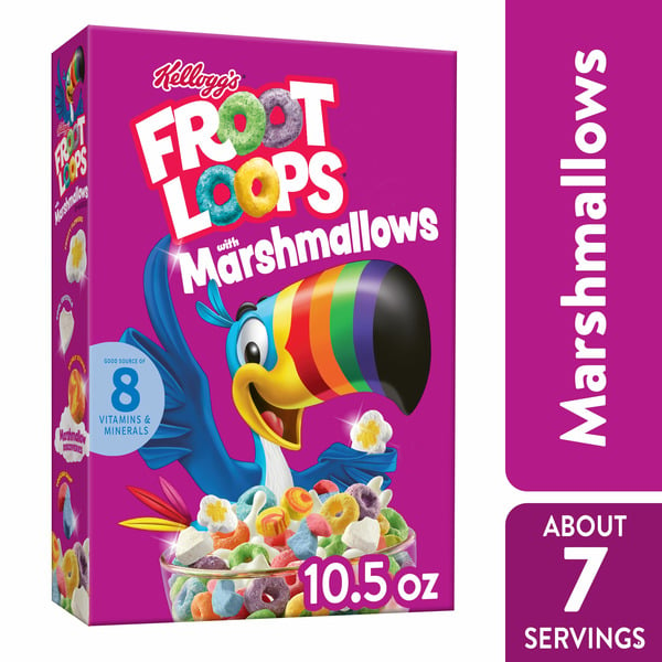 Cereal Kellogg's Froot Loops Cereal, Sweetened Multi-Grain, with Marshmallows hero