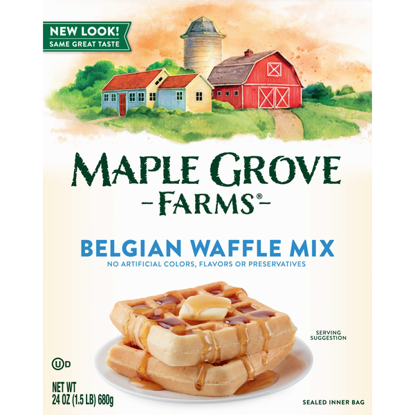 Hot Cereal & Pancake Mixes Maple Grove Farms of Vermont Belgian Waffle Mix hero