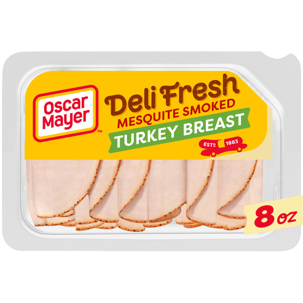 Lunch Meat-Prepackaged Oscar Mayer Deli Fresh Mesquite Smoked Turkey Breast Sliced Sandwich Lunch Meat hero