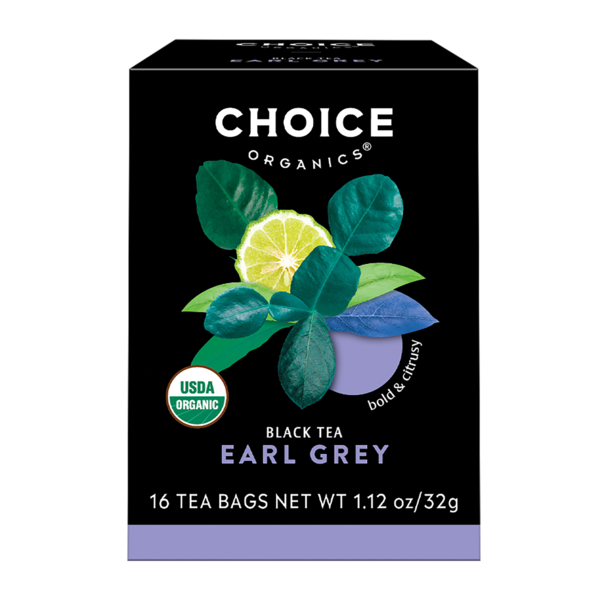 Tea Choice Organics Earl Grey Black Tea, Bold & Citrusy, Contains Caffeine, Organic Tea Bags hero