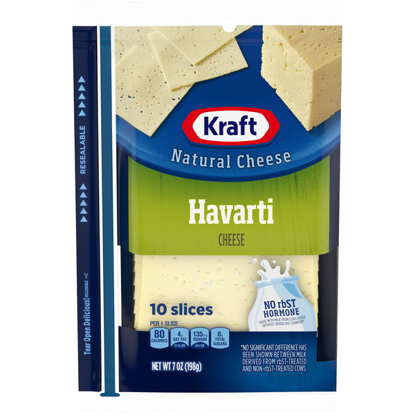 Packaged Cheese Kraft Havarti Cheese Slices, 10 ct Pack hero