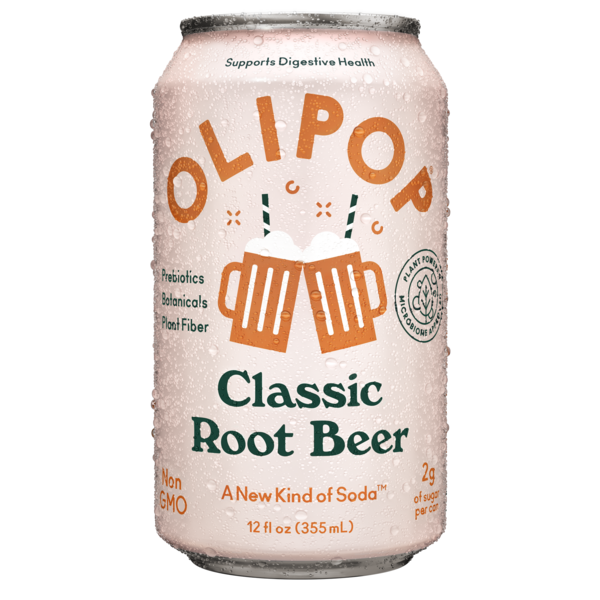 Refrigerated OLIPOP Prebiotic Soda, Classic Root Beer hero