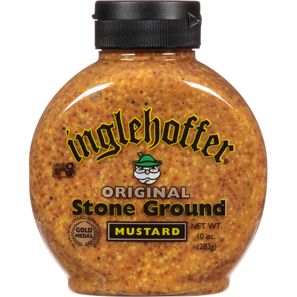 Condiments Inglehoffer Mustard, Stone Ground, Original hero