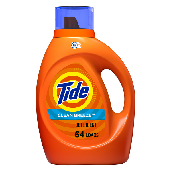 Laundry Tide Liquid Laundry Detergent, Clean Breeze, 64 loads, HE Compatible hero