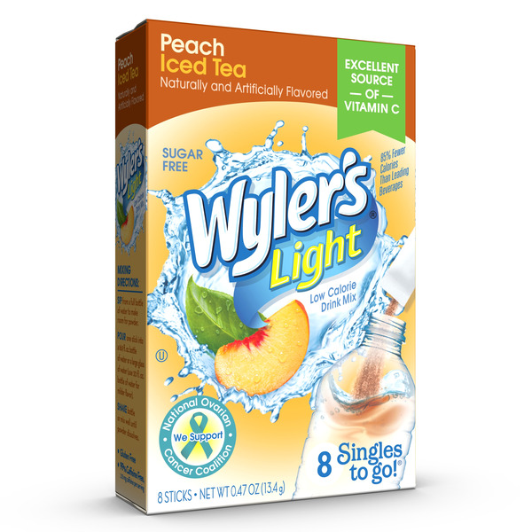 Tea Wyler's Light Drink Sticks Low Calorie Peach Iced Tea hero