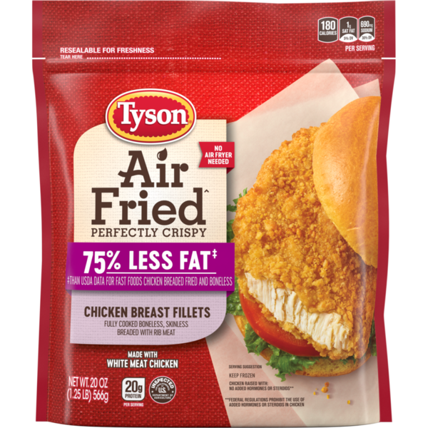 Frozen Meat & Seafood Tyson Air Fried Perfectly Crispy Chicken Breast Fillets, 20 oz. (Frozen) hero