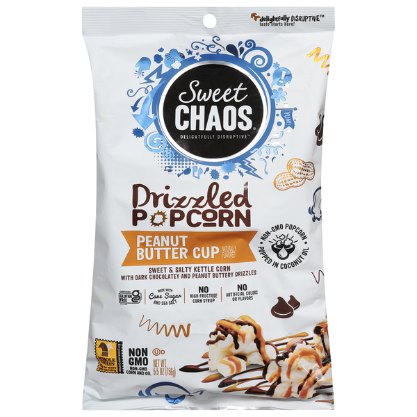 Crackers Sweet Chaos Popcorn, Drizzled, Peanut Butter Cup hero