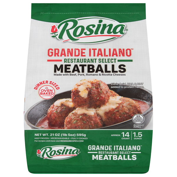 Frozen Meat & Seafood Rosina Meatballs, Dinner Sized hero