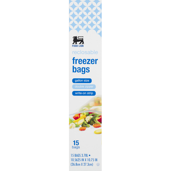 Food Wraps & Storage Food Lion Double Zipper Gallon Freezer Bags hero