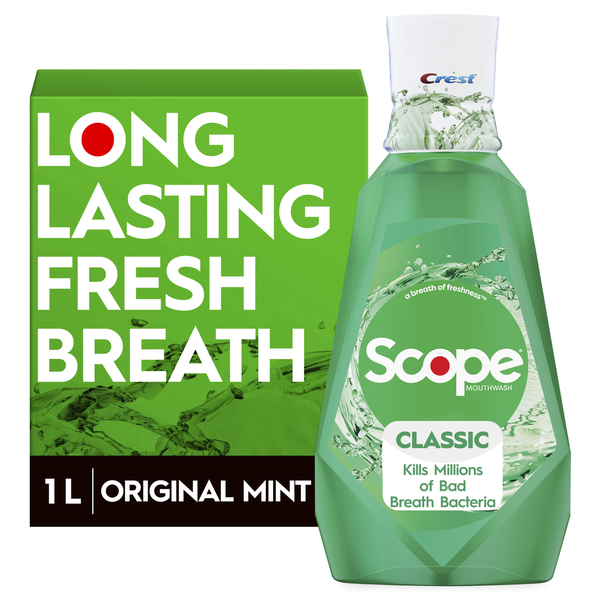 Oral Care Crest Classic Mouthwash Original Formula, Mint hero