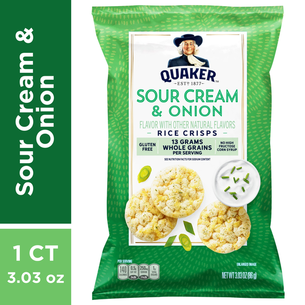 Crackers Quaker Rice Crisps, Sour Cream & Onion hero