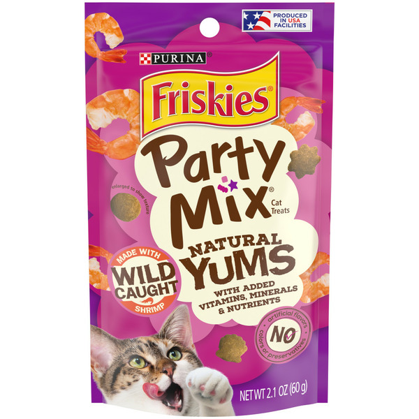 Cat Food Purina Friskies Party Mix Cat Treats, Natural Yums With Wild Shrimp hero