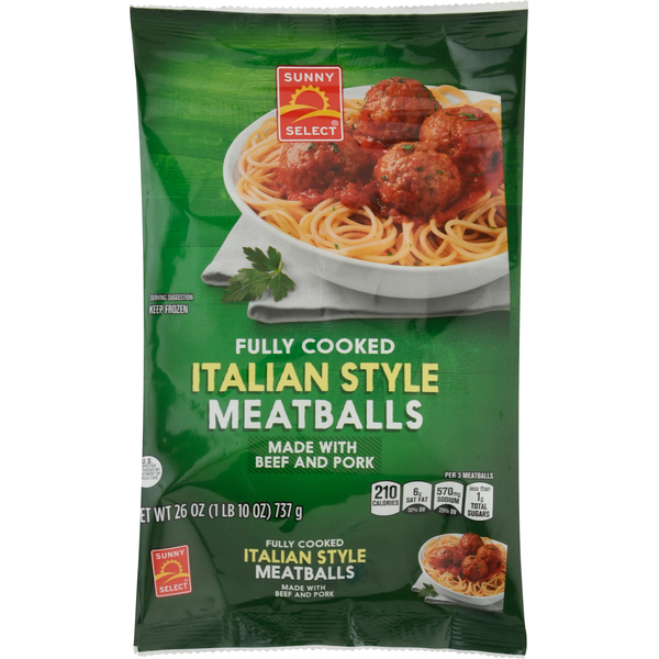 Frozen Meals Sunny Select Meatballs, Italian Style hero