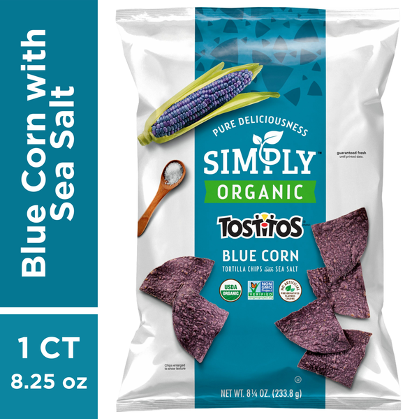 Chips & Pretzels Tostitos Simply Organic, Blue Corn with Sea Salt hero