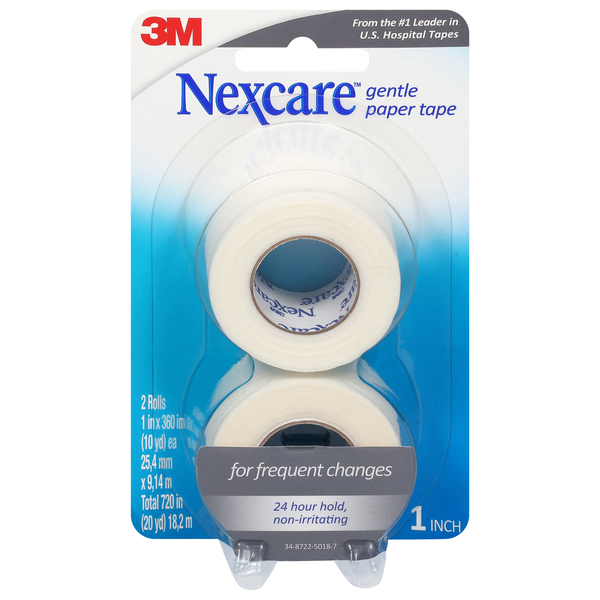 First Aid NexCare Gentle Paper Tape 1 Inch 20 YD - 2 CT hero