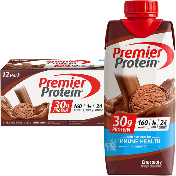 Protein & Meal Replacements Premier Protein 30g Protein Shake, Chocolate, 30g Protein, 11 Fl Oz, 12 Count hero