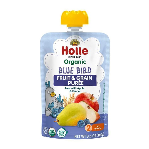 Holle Organic Fruit & Grain Puree - Blue Bird hero