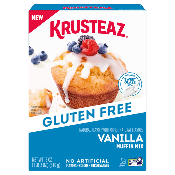 Krusteaz Muffin Mix, Gluten Free, Vanilla hero