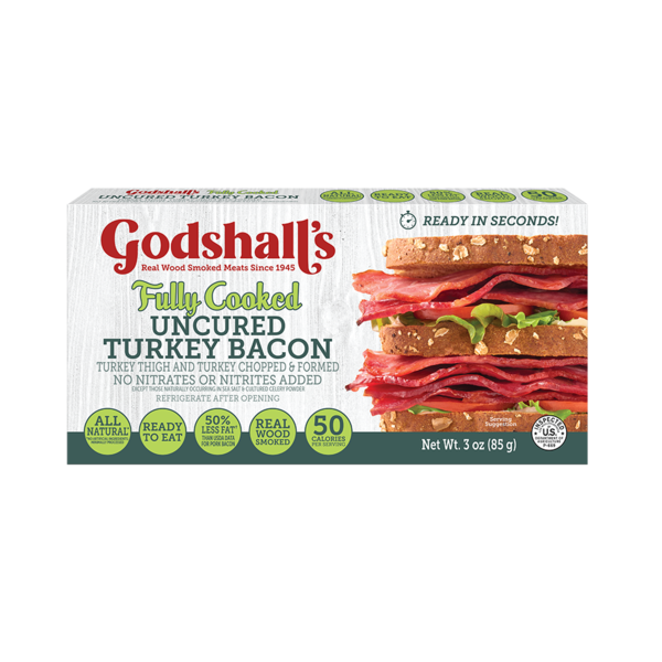 Hot Dogs, Bacon & Sausage Godshall's Fully Cooked Uncured Turkey Bacon hero