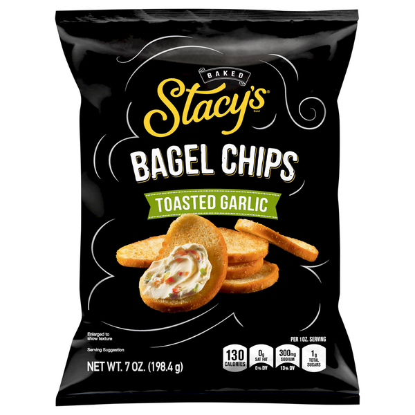 Chips & Pretzels Stacy's Toasted Garlic Bagel Chips hero