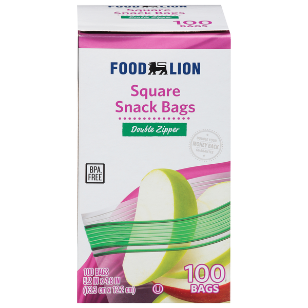 Food Wraps & Storage Food Lion Square Snack Bags Double Zipper hero